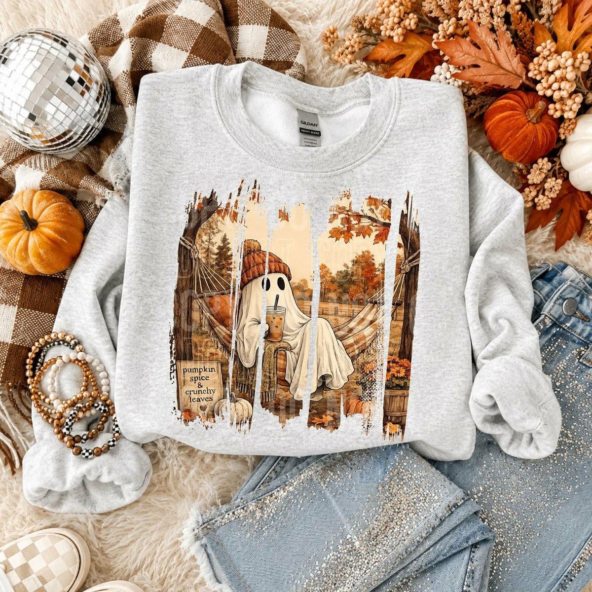 Ghost fall scene brushstrokes Sunday Special DTF transfer