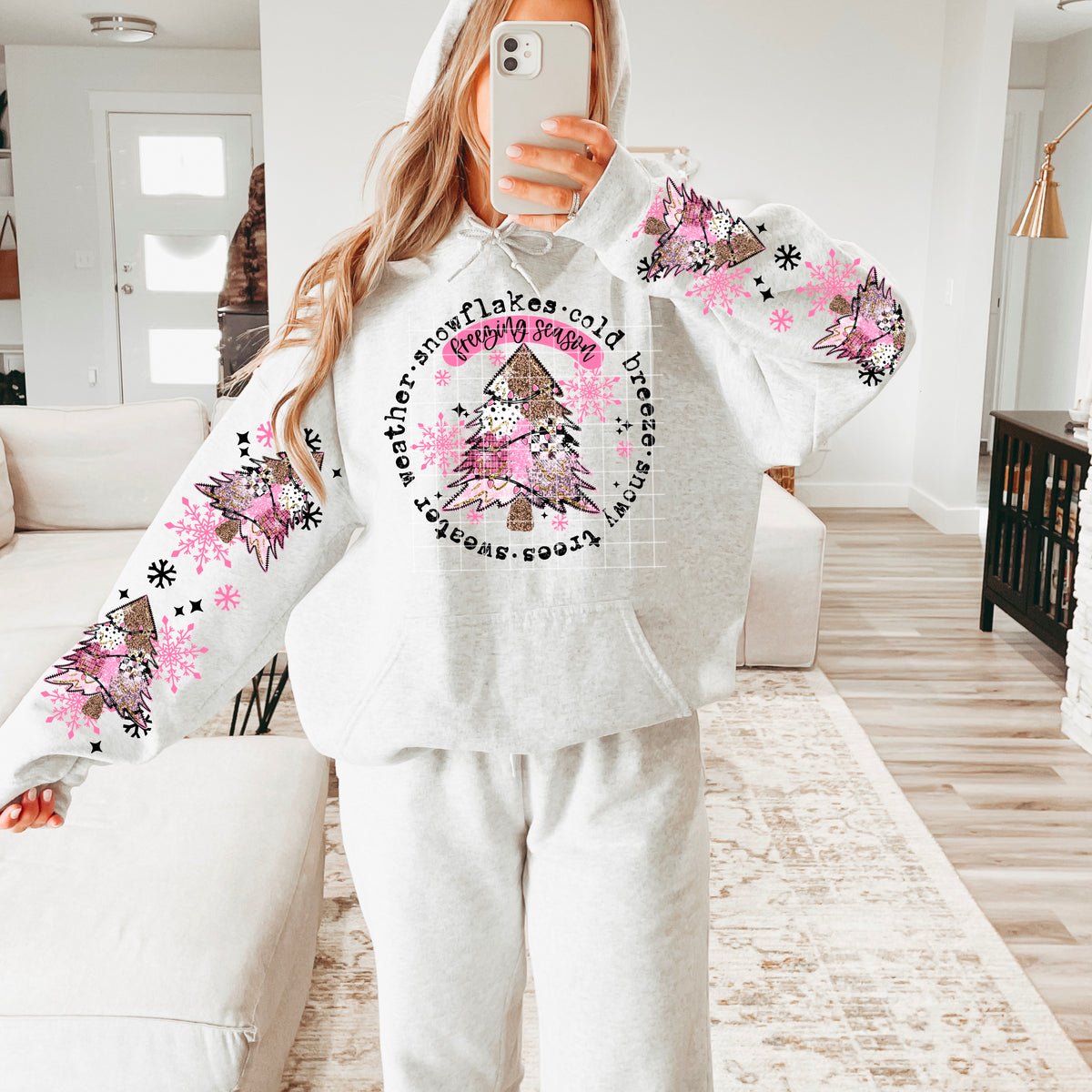 Freezing Season Circle (front only) black words (CSC) DTF Transfer