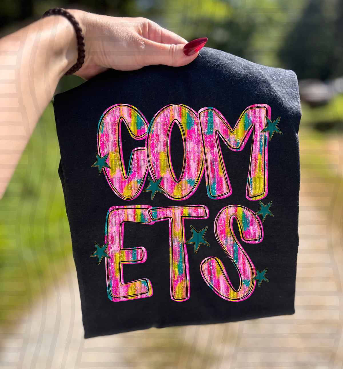 Comets Pink Brushstroke (Caplinger) DTF Transfers