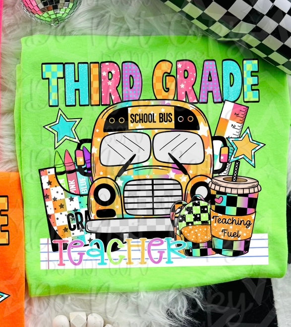 Third grade teacher bus (Virgo) 107024 DTF transfer