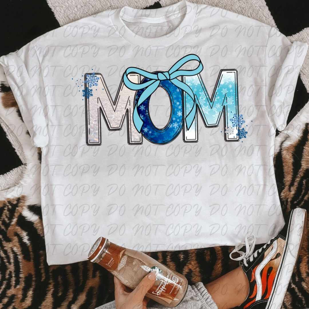 Mom blue wrapping paper font (VINTAGE) 64128 DTF transfer – Mud & Grace ...