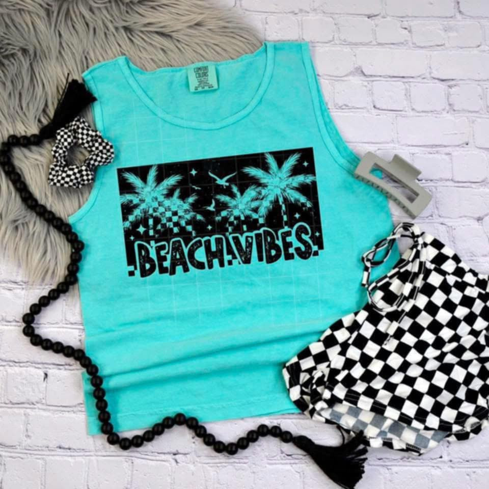 Beach vibes BLACK (CSC) 98981 DTF transfer