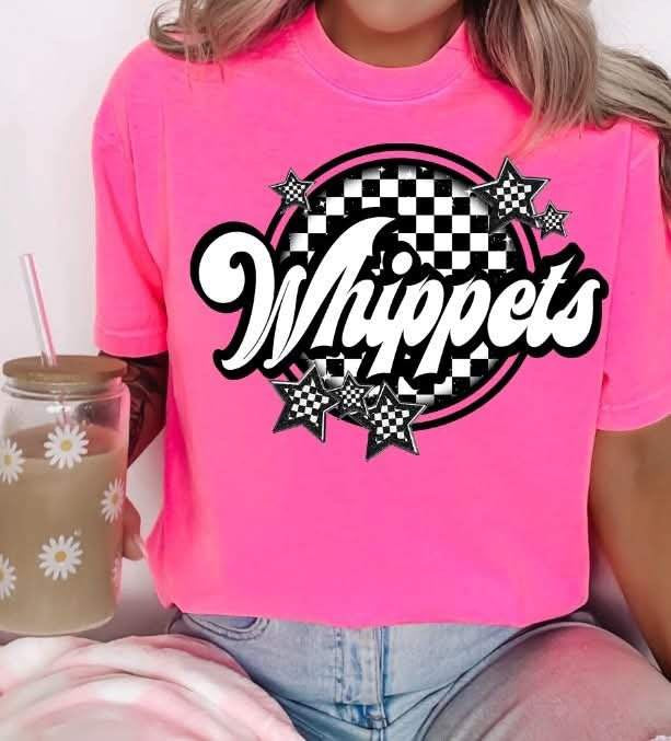 Whippets checkered circle (S&G) 82306 DTF transfer