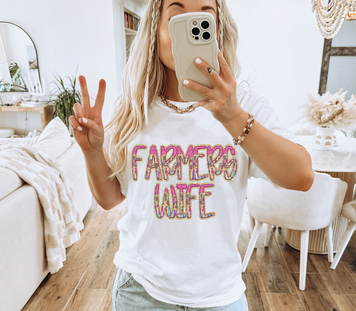 Pink and Leopard FARMERS WIFE (Caplinger) DTF transfer