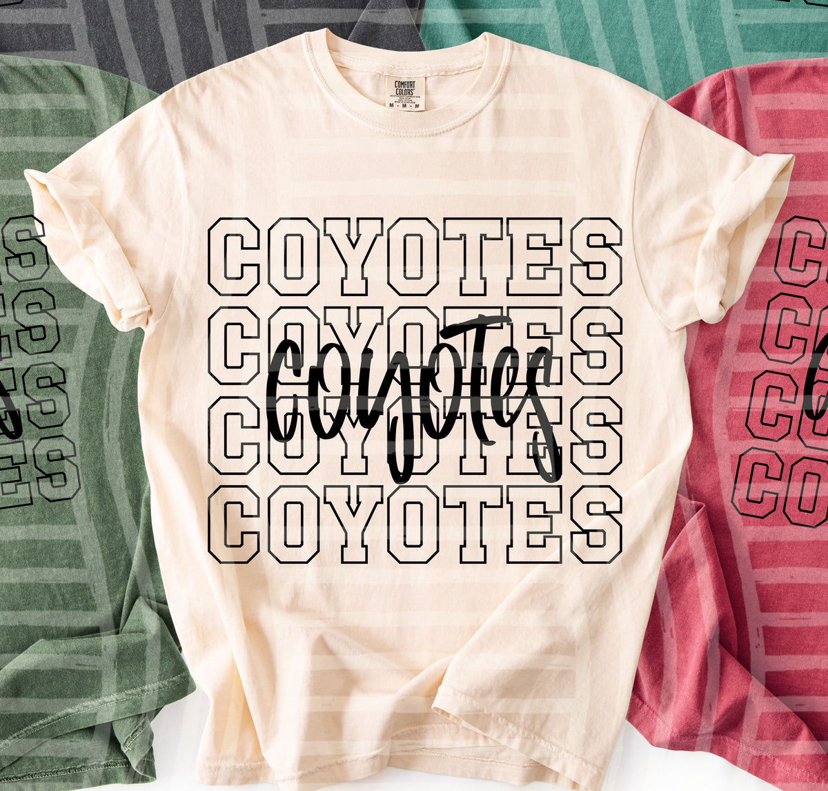 coyotes simple stacked outlines (Caplinger) DTF Transfer