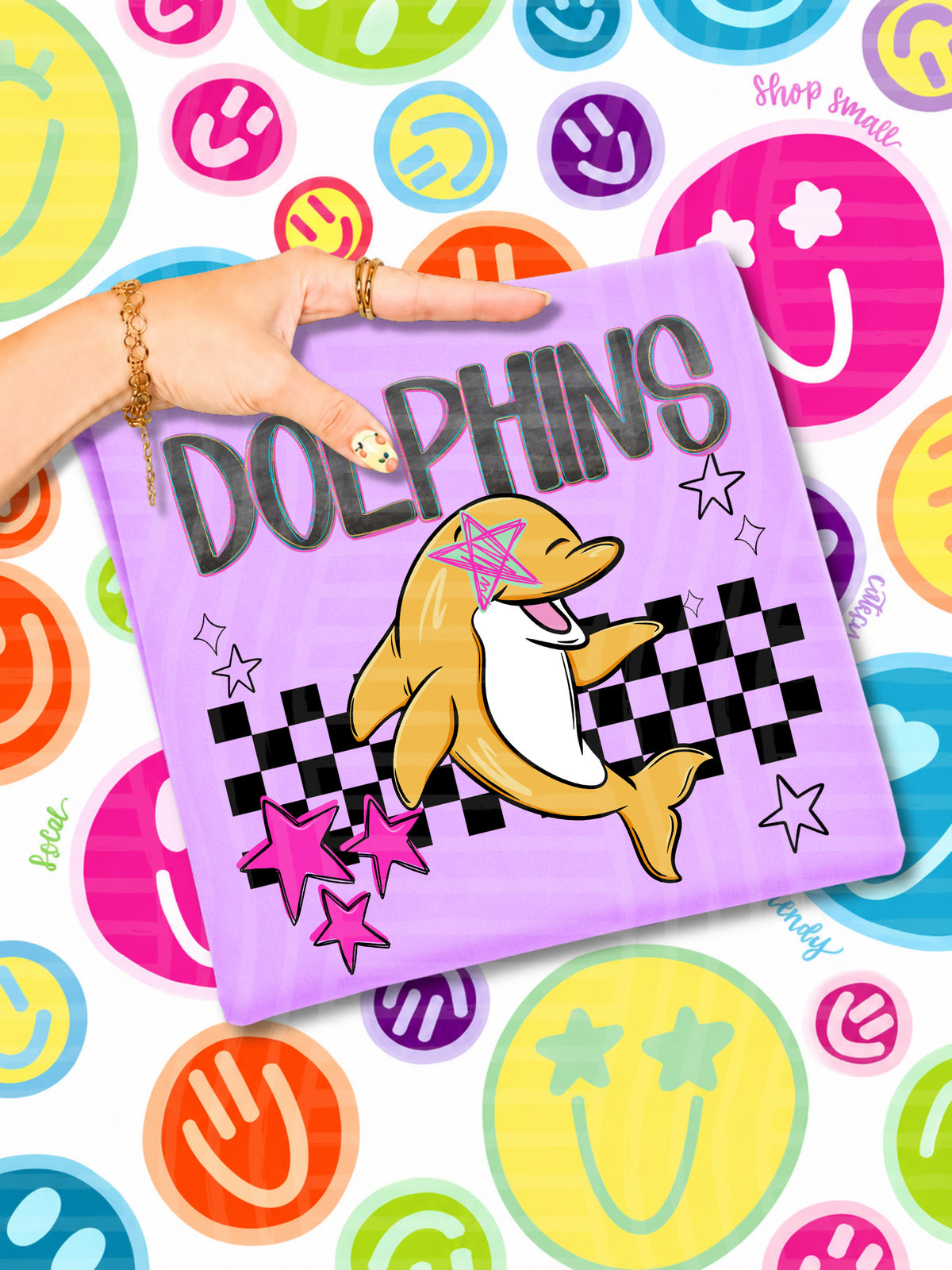 dolphins starry eyed checks (CAPLINGER) DTF Transfer