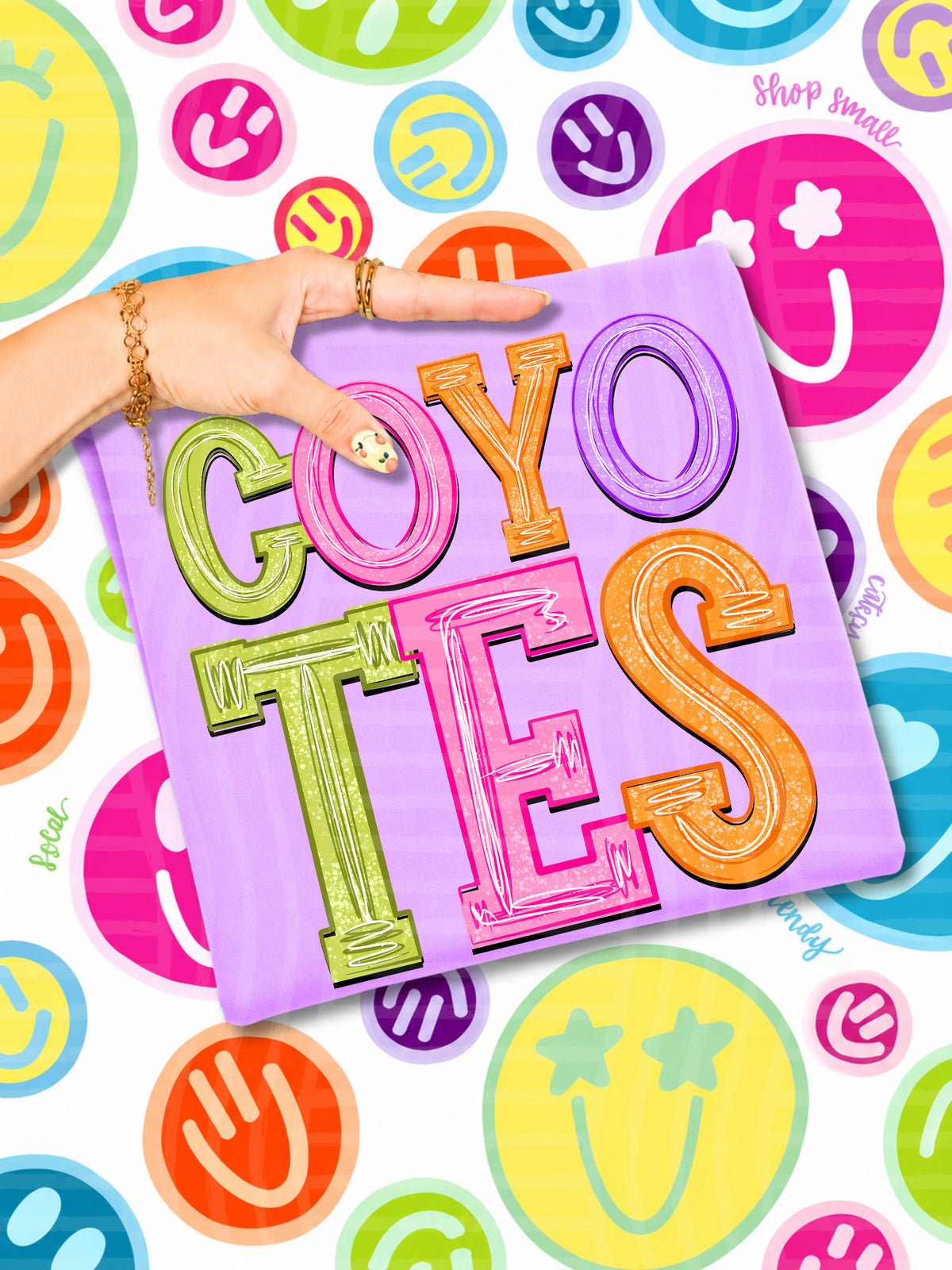 coyotes simply colorful stacked (Caplinger) DTF Transfer