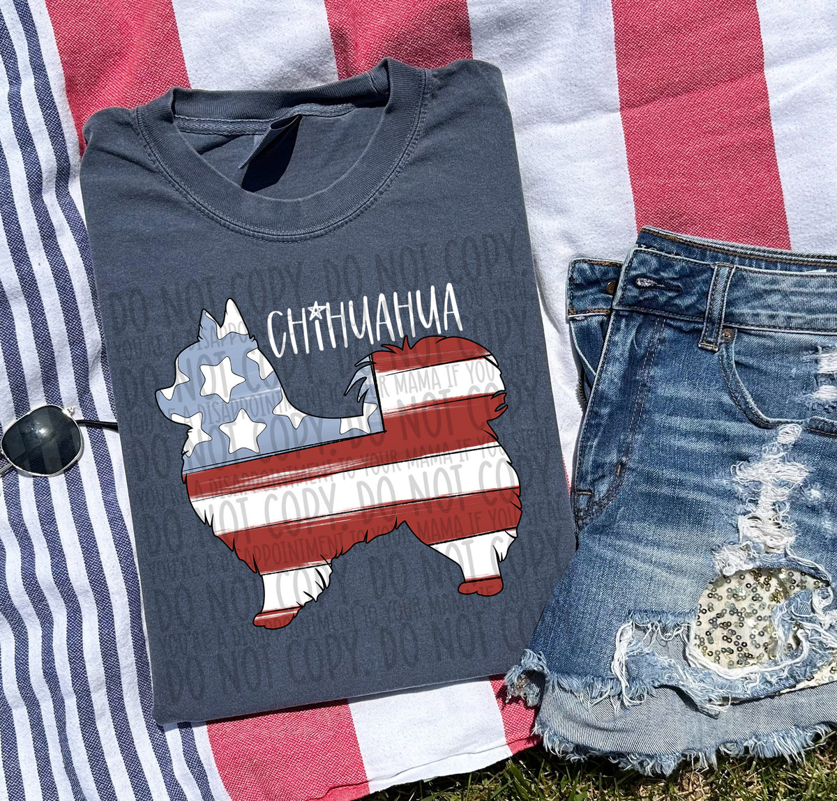 CHIHUAHUA LONG HAIR white (SWD) DTF transfer