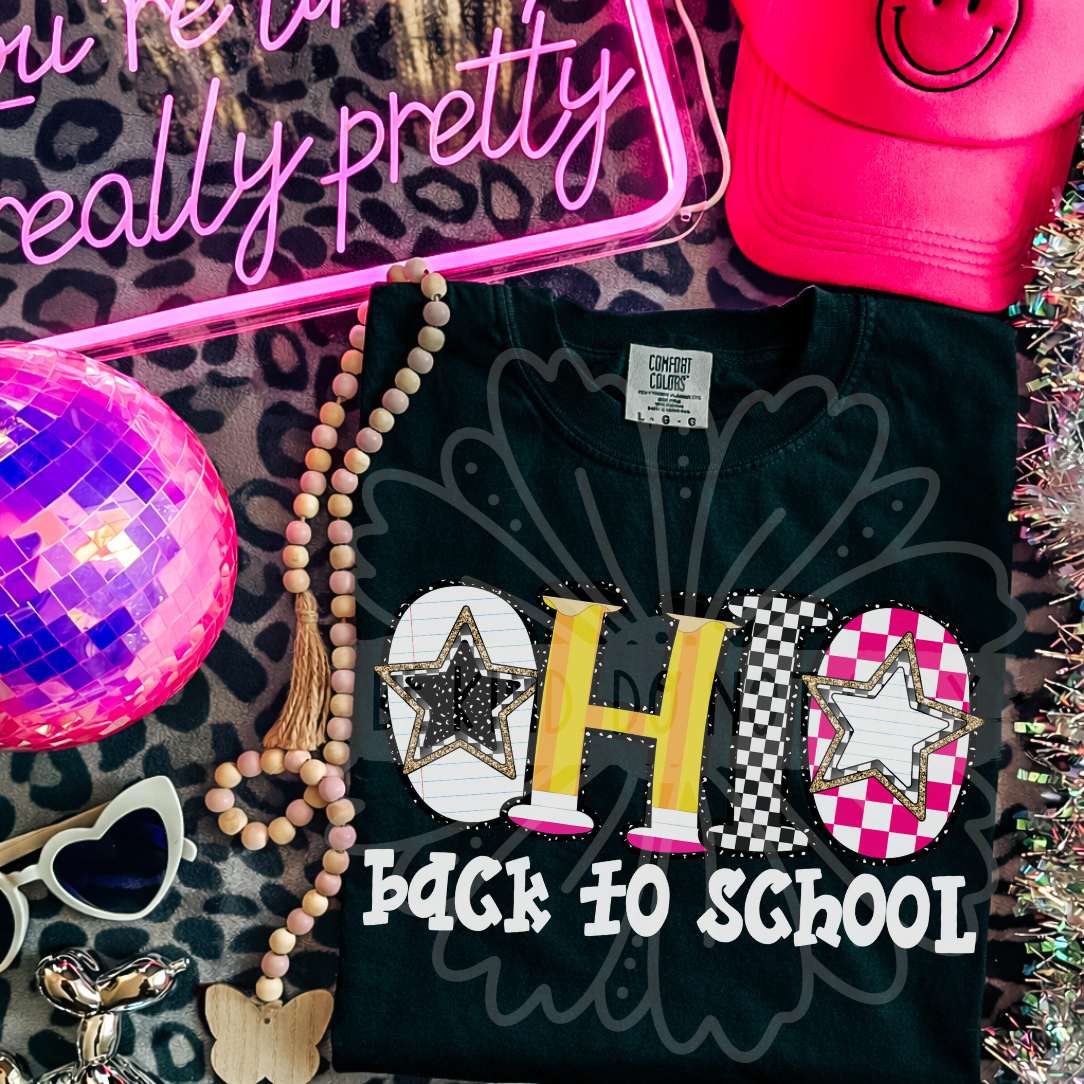 ohio back to school patterned letters (vehement) DTF Transfer