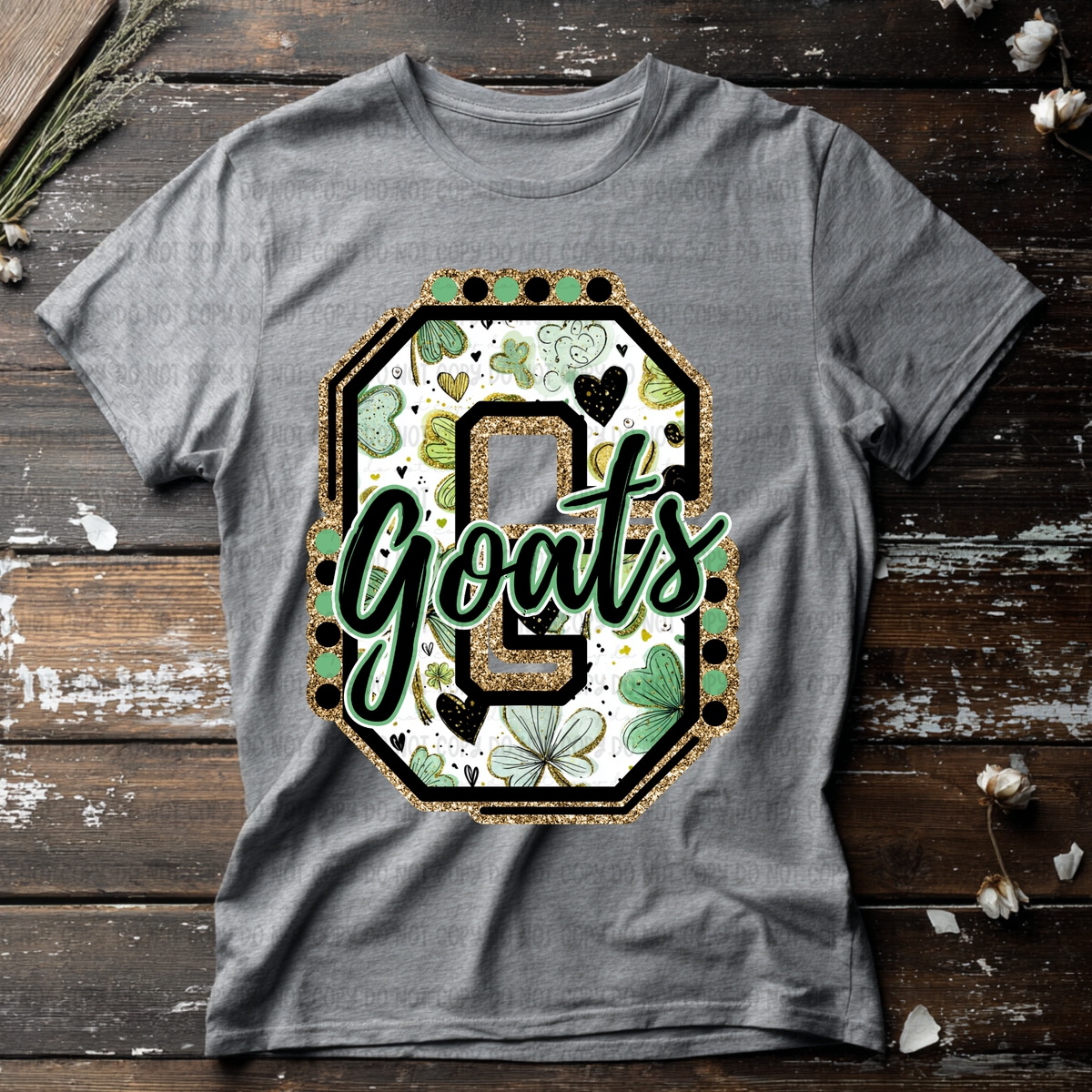 Goats letter St. Patrick's Day GREEN (Revel) DTF Transfer