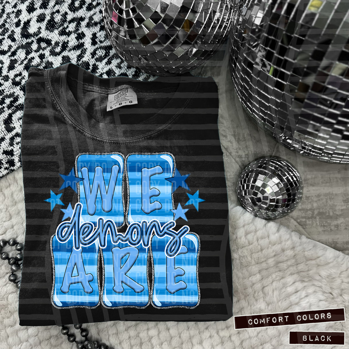 Blue Striped We are Demons (Caplinger) 101357 DTF transfer