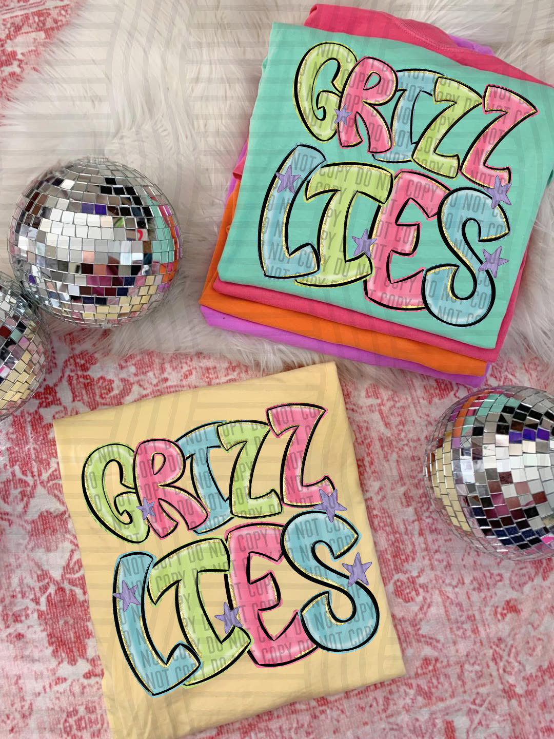 Grizzlies Glittery & Preppy Mascots (Caplinger) DTF transfer