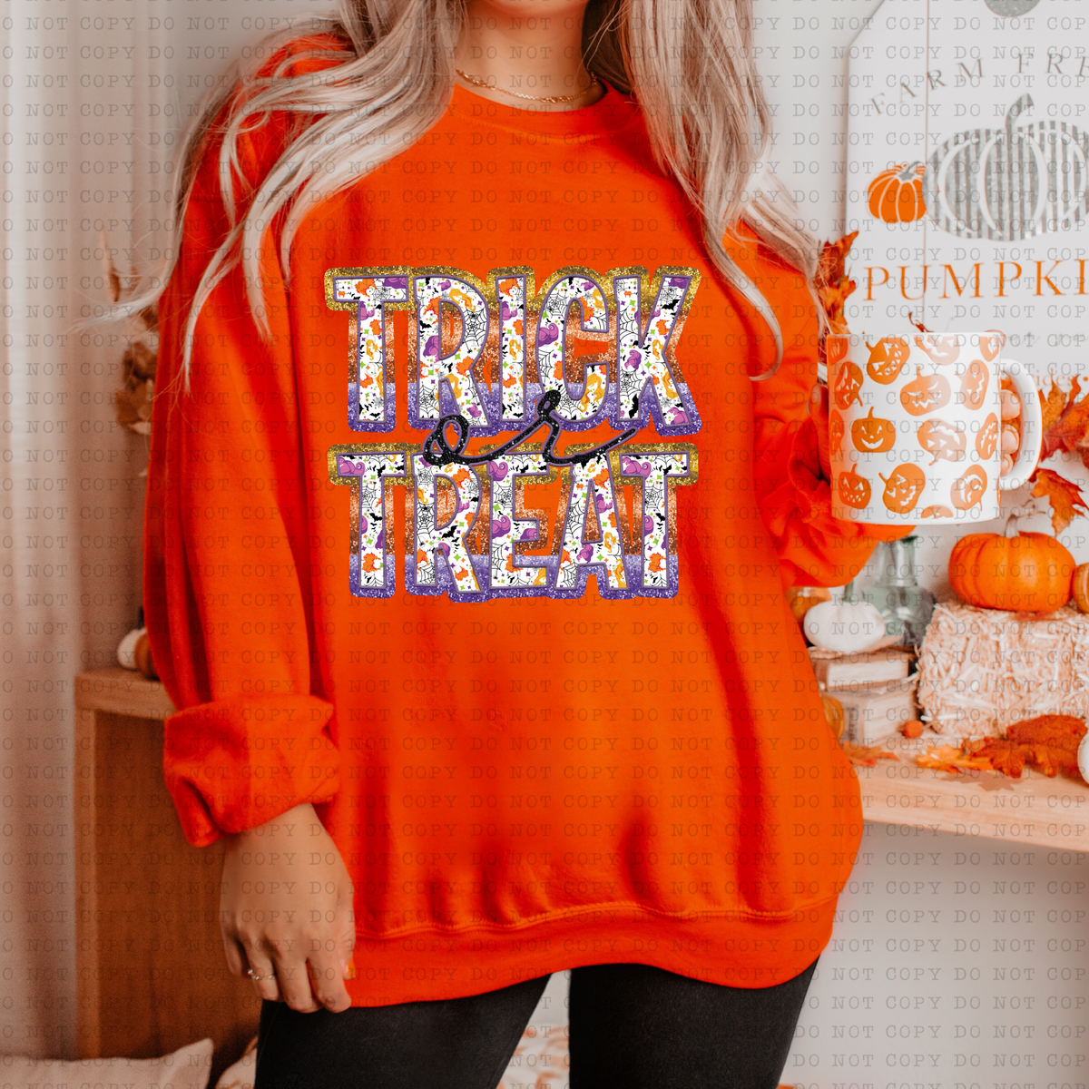 Trick Or Treat (faux glitter) 3408 DTF TRANSFER