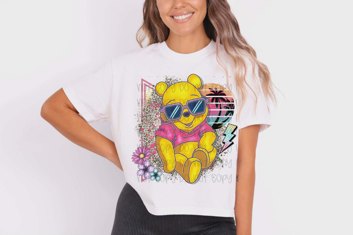 Yellow bear and palm trees (SSD) DTF Transfer