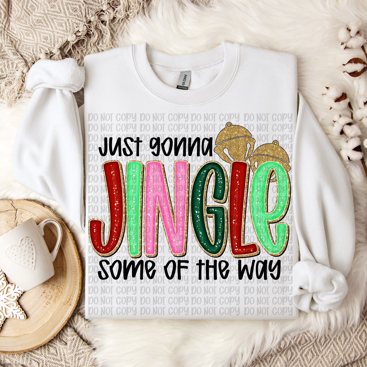Jingle some of the way black text (VP) DTF transfer