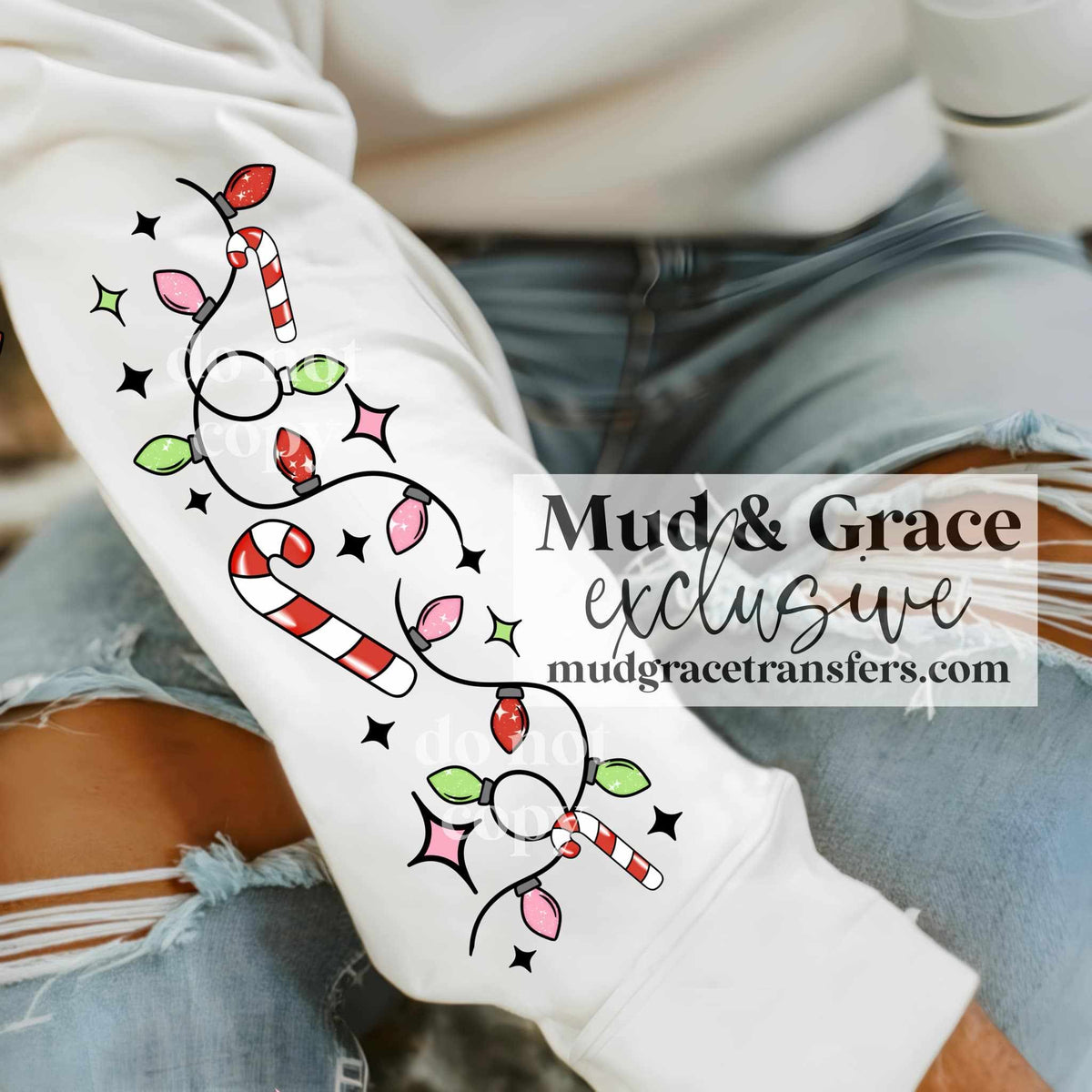 Christmas lights sleeve 53390 DTF transfers