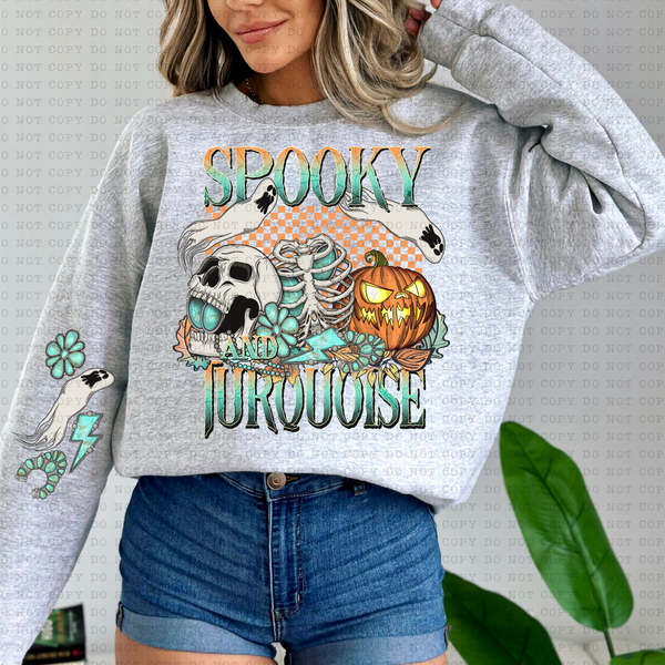 Spooky And Turquoise SLEEVE ONLY 3459 DTF TRANSFER