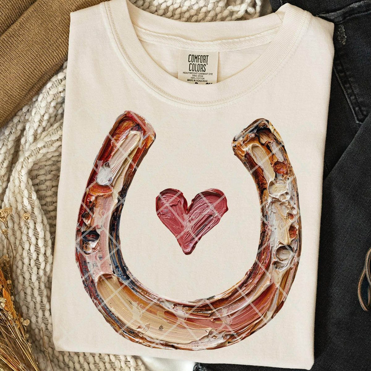 Gold Faux paint horse shoe (TTD) DTF Transfer