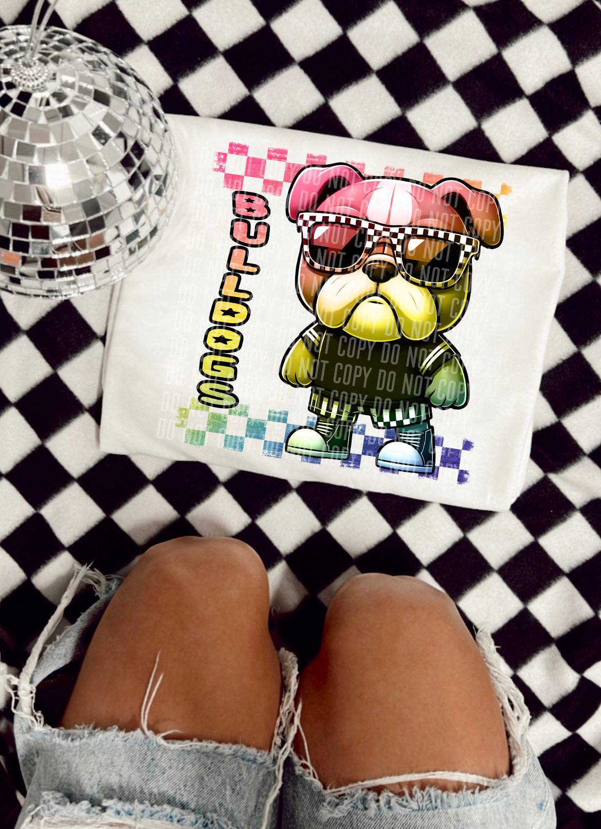 Rainbow Mascot Cartoon Bulldogs (standing) 30713 DTF transfers