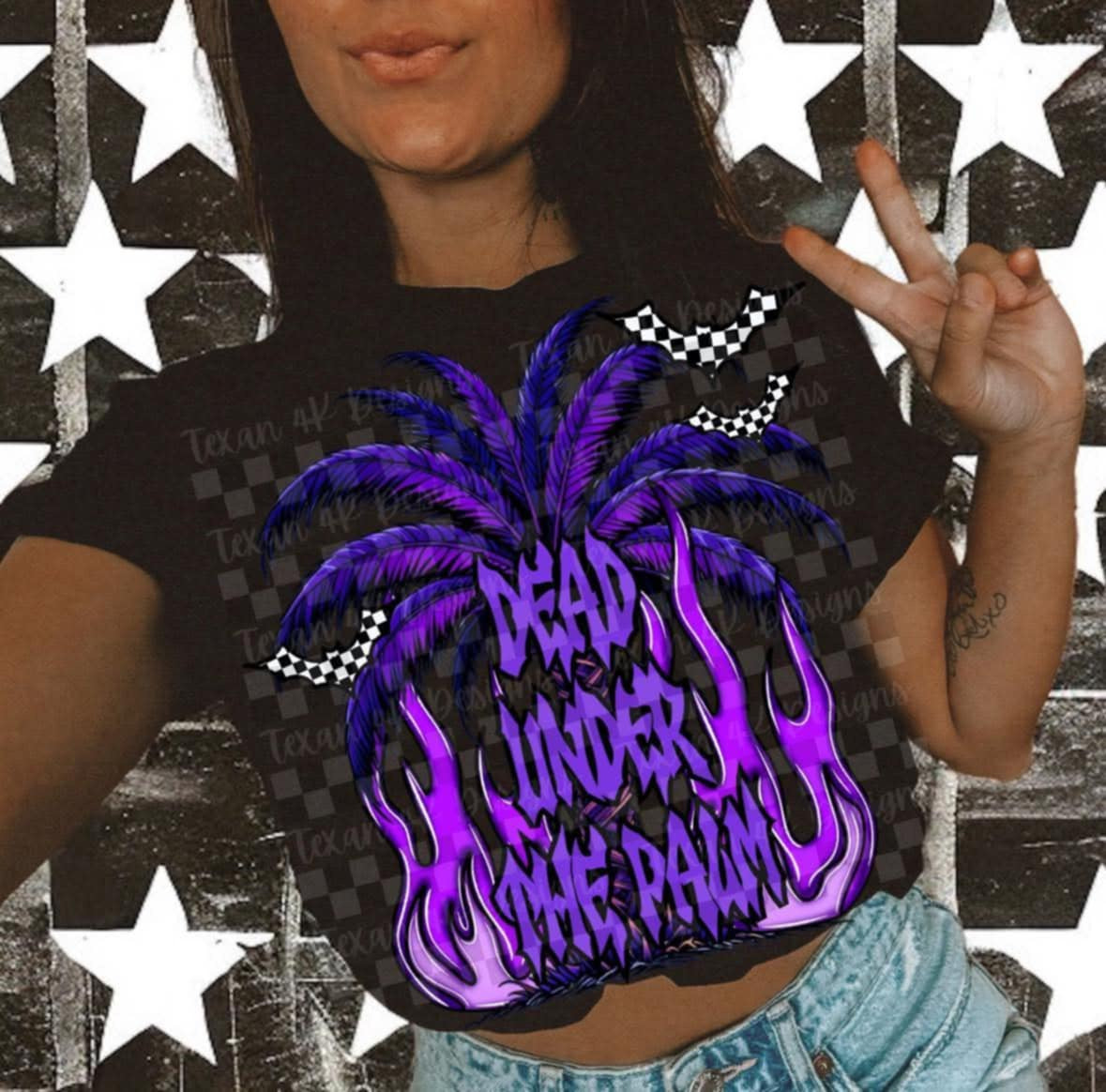 Dead under the palm (Texan) 109328 DTF transfer