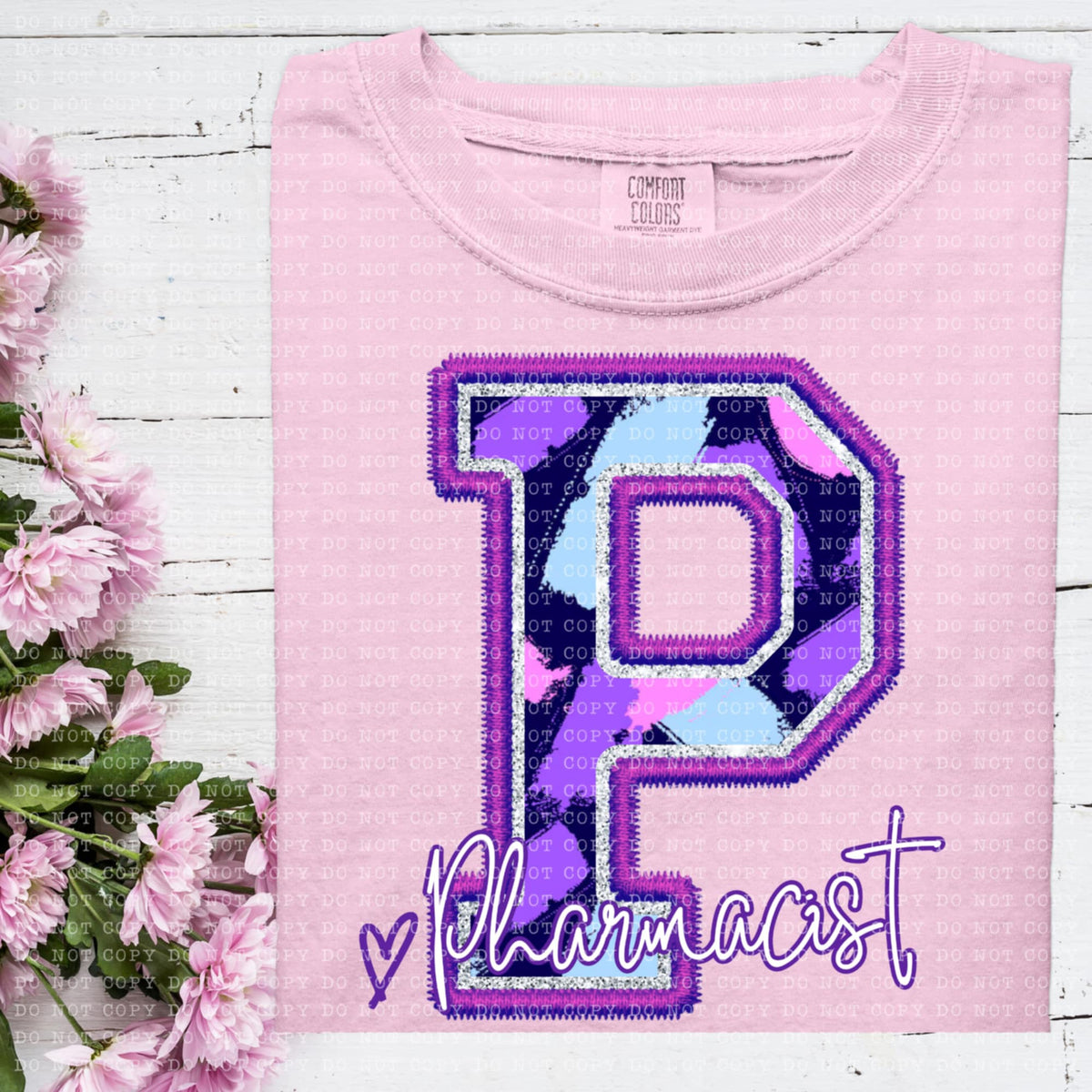 P pharmacist purple brushstrokes (ECHT) 94010 DTF transfer