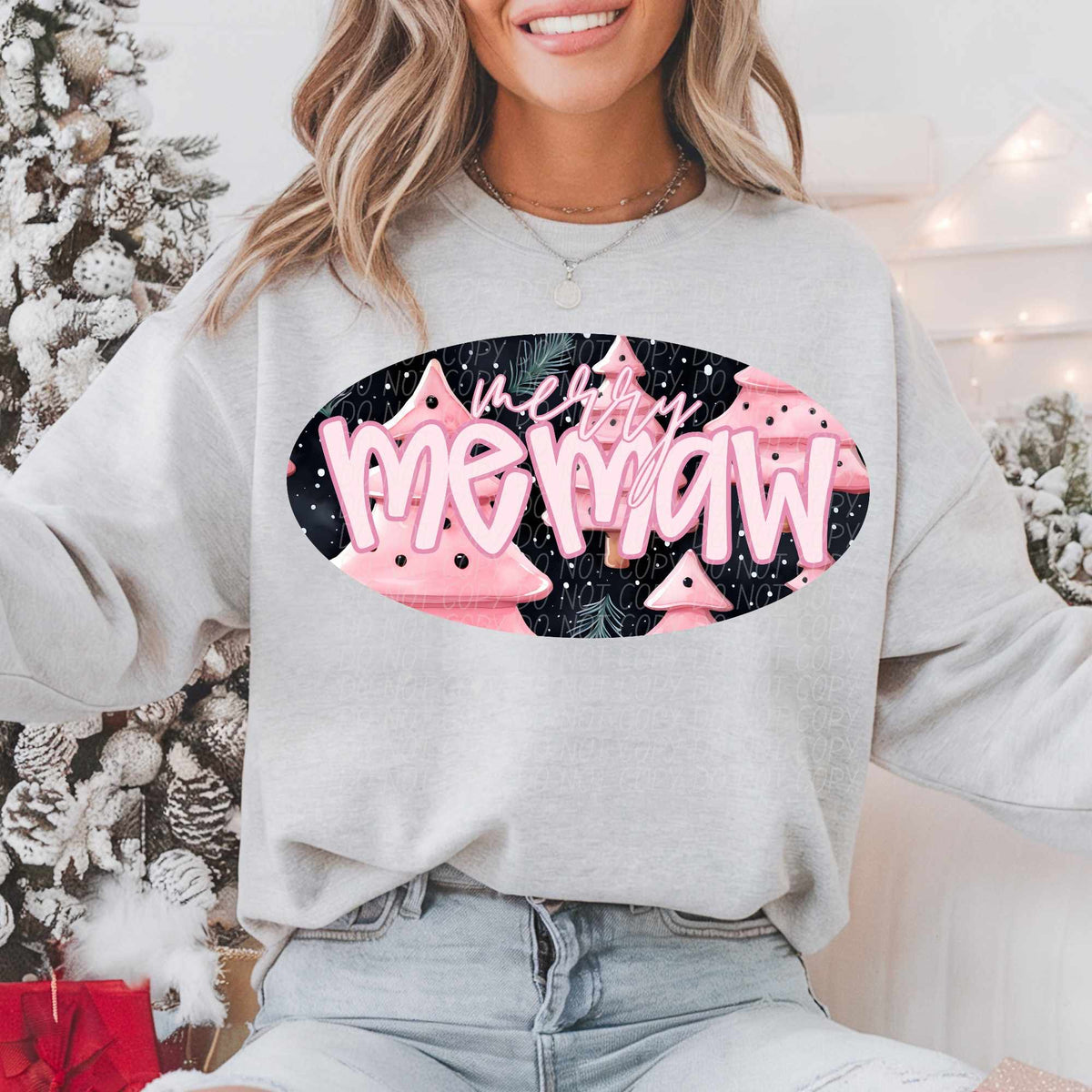 Merry memaw pink trees (CITY) 62321 DTF transfer