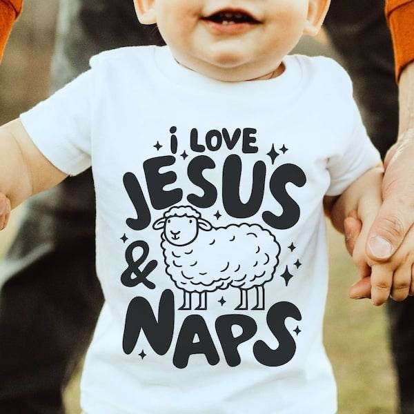 I love Jesus & naps sheep (KARTA) 64047 DTF transfer
