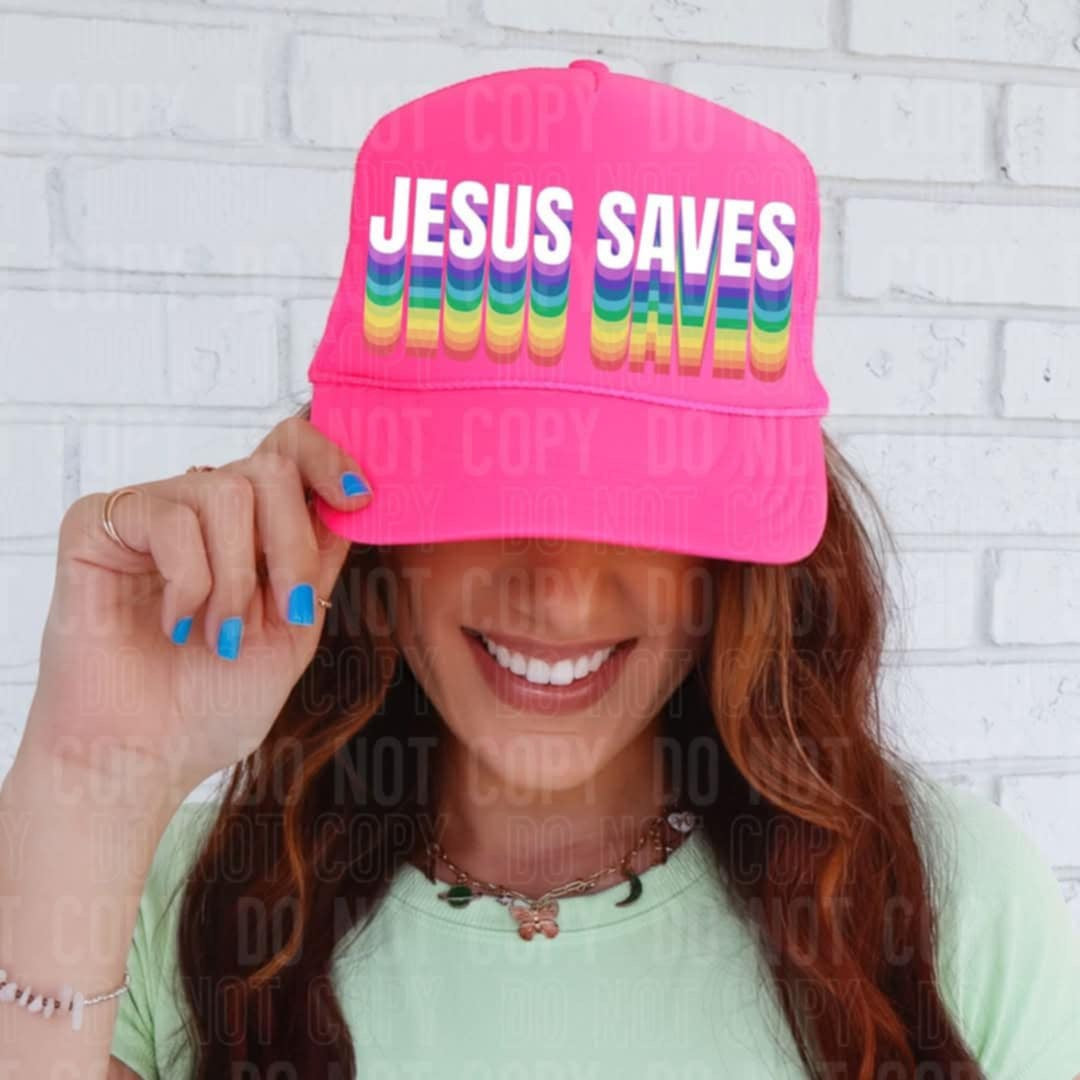 Jesus saves rainbow 96620 DTF transfer