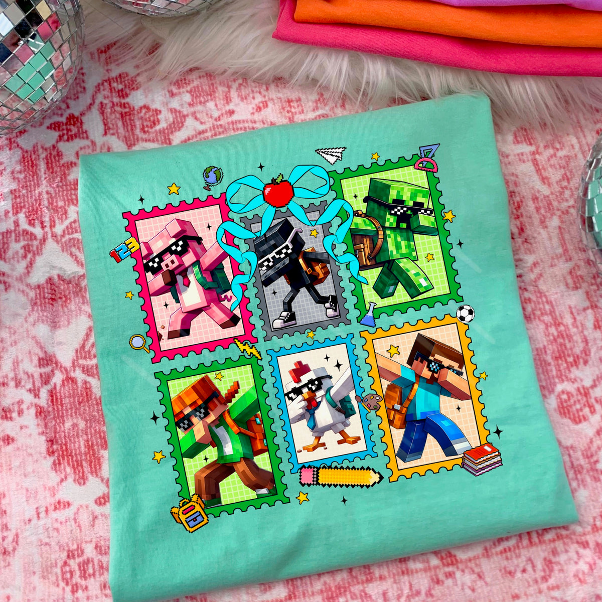 Mine Kraft school collage frames 111882 DTF transfer