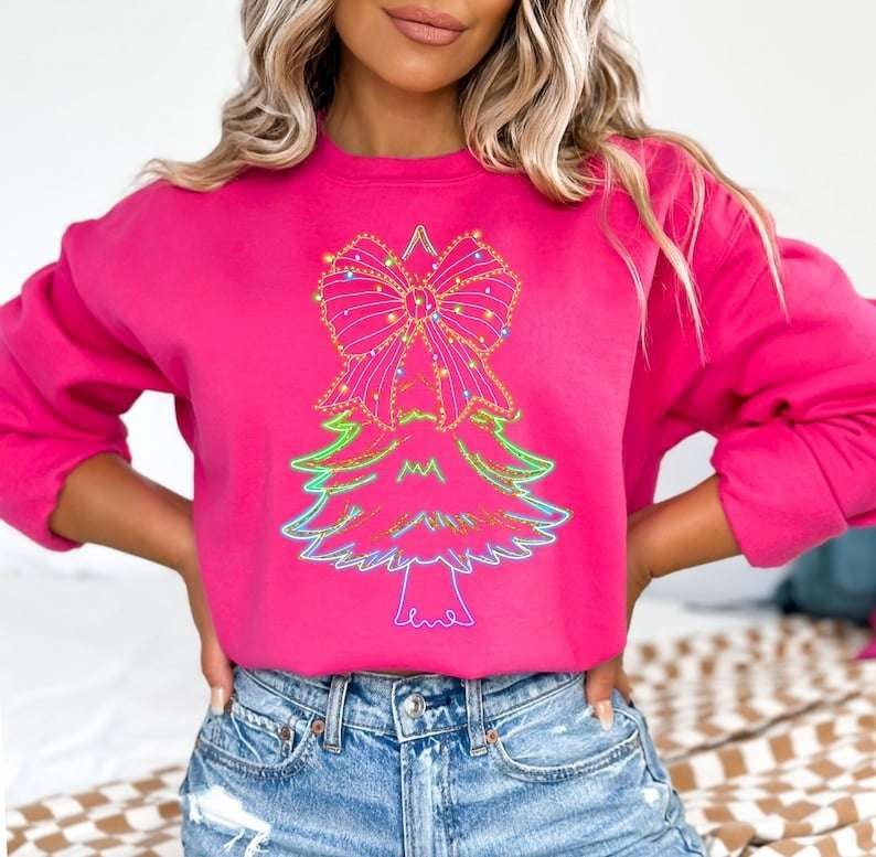 Neon tree outline 67938 DTF transfer