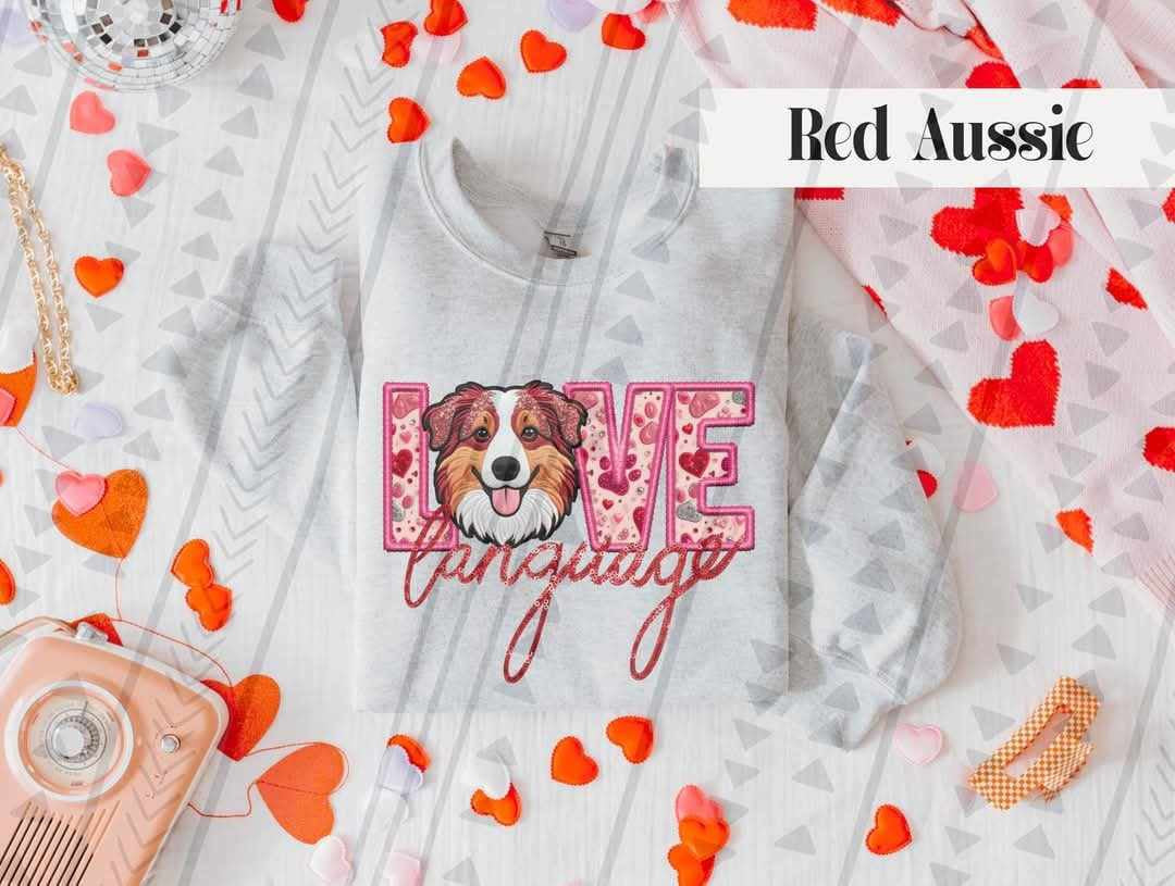 Love language red Aussie 73980 DTF transfer
