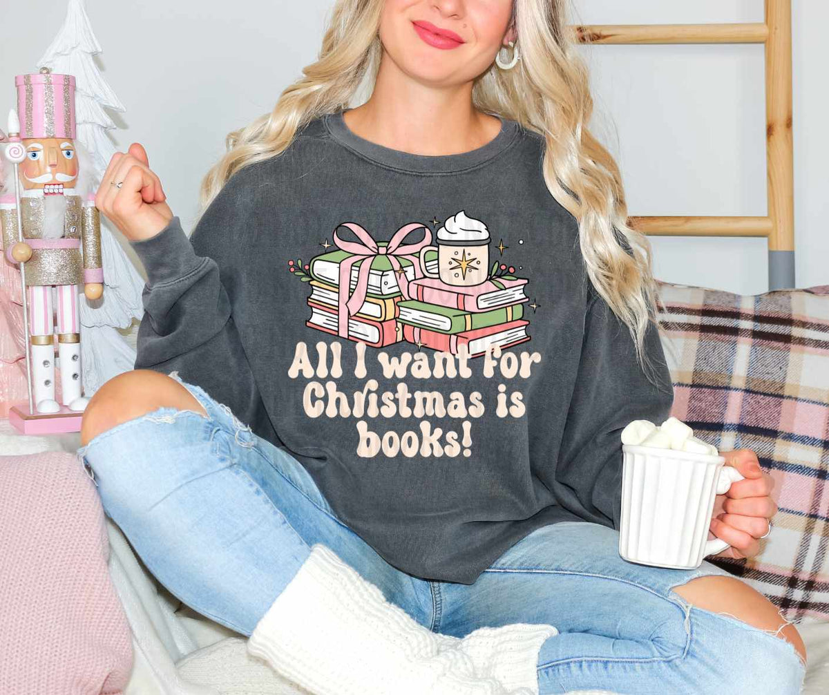 All I want for Christmas is books (CANVI) 64977 DTF transfer