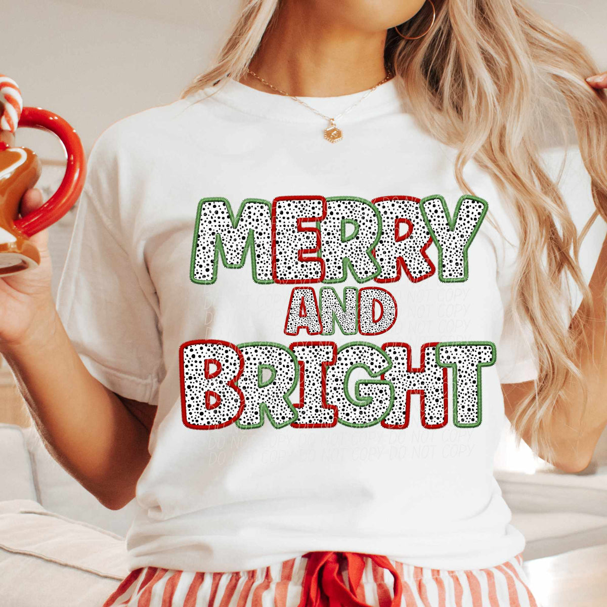 Merry and bright Dalmatian filled  (CITY) 65053 DTF transfer