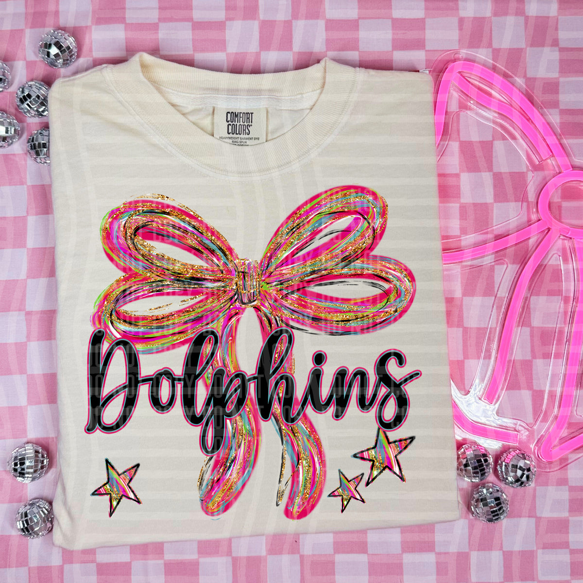 Dolphins Whimsical Bow (caplinger) DTF transfer