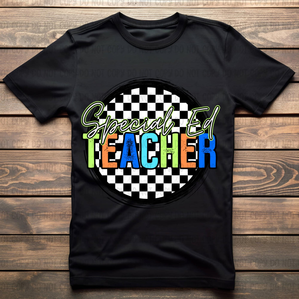 Special Ed teacher retro circle BOY 106592 DTF transfer