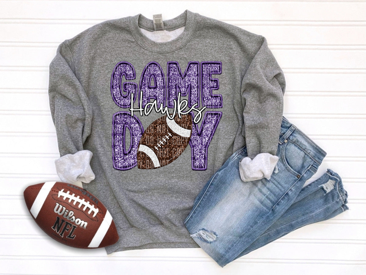 Game day Hawks PURPLE (Caplinger) DTF transfer