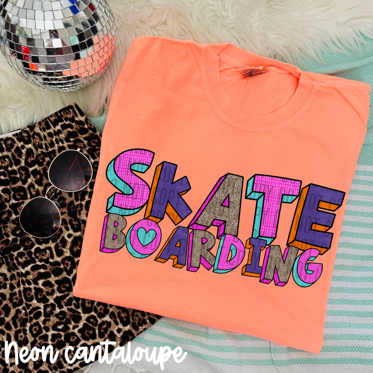skateboarding purple blocks (caplinger) DTF transfer
