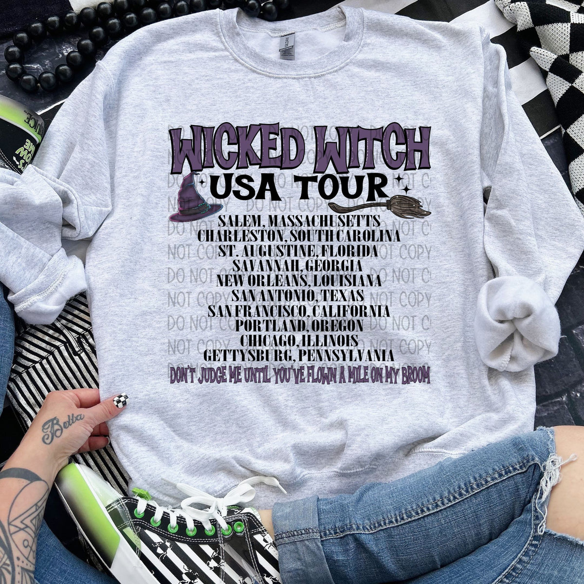 Wicked witch USA tour SWD DTF transfer