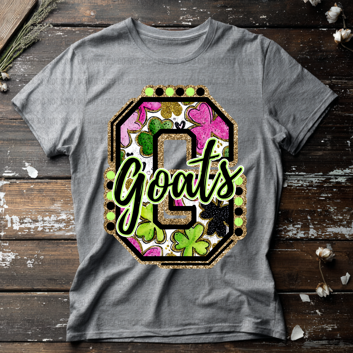 Goats letter St. Patrick's Day Pink (Revel) DTF Transfer