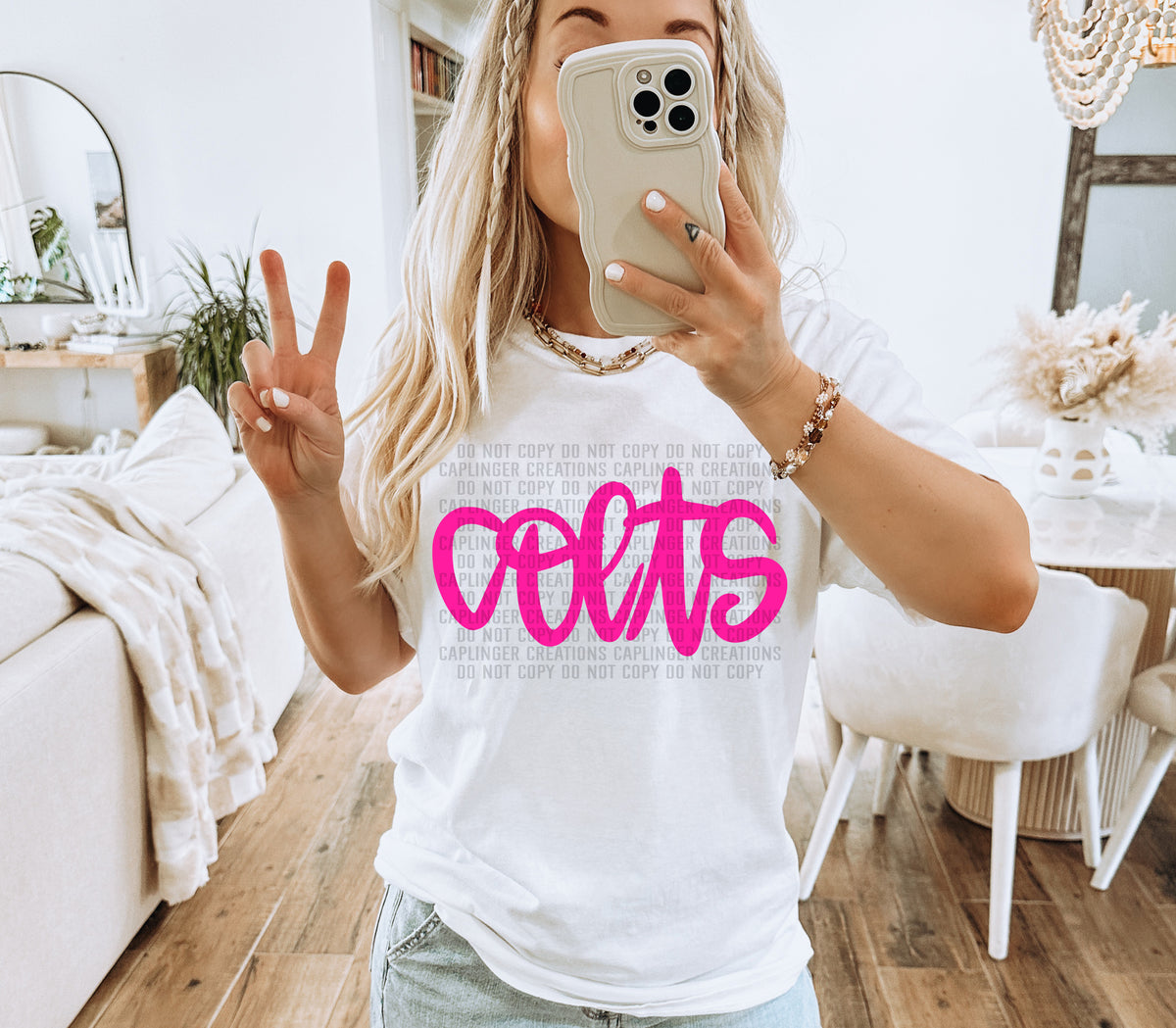 Colts Pink Hand Lettering (Caplinger) DTF transfer