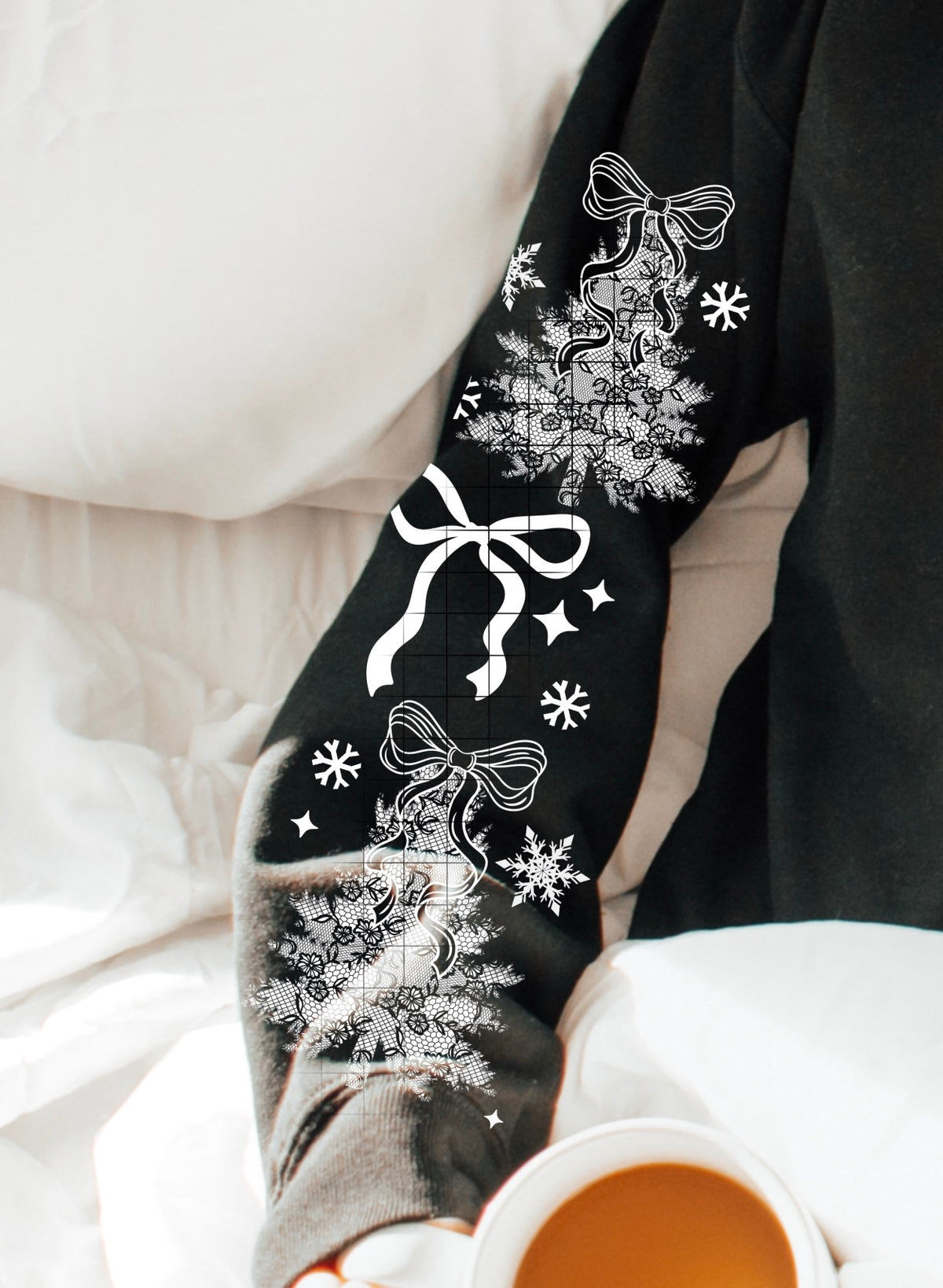 Hello Winter (SLEEVE) WHITE CSC DTF Transfer