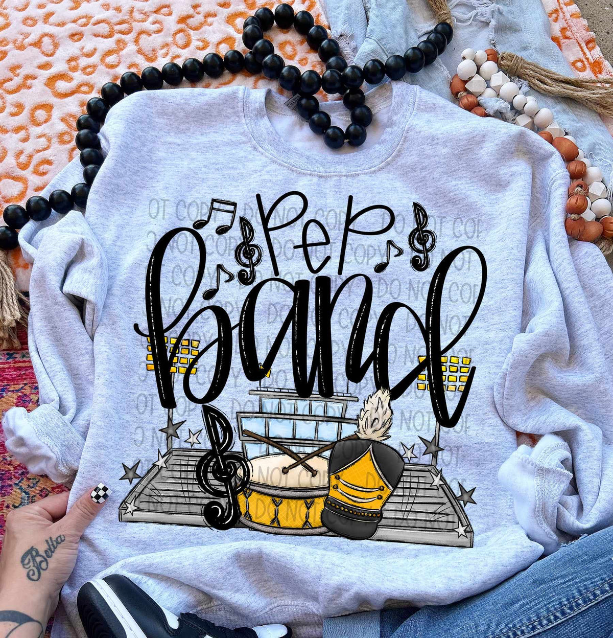 Pep band yellow drums (SW) 58435 DTF transfer