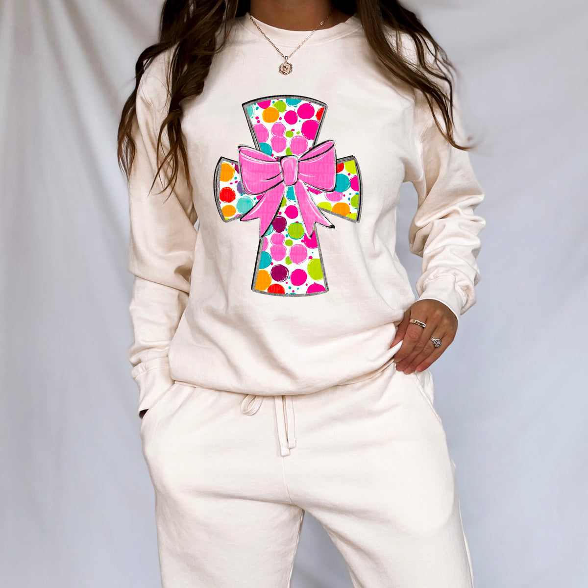 Polka dot cross (SDD) 85909 DTF transfer