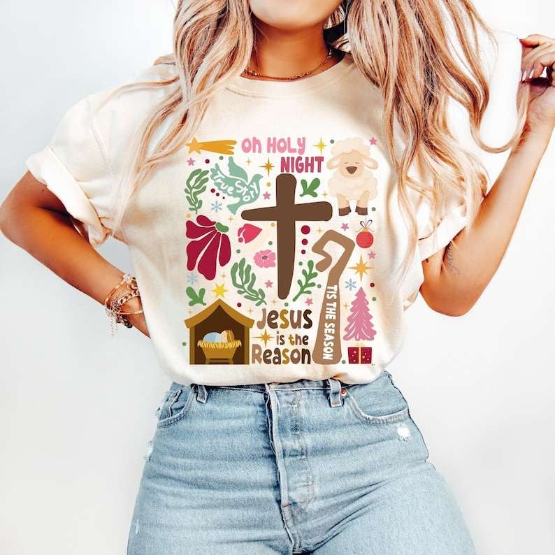 Christmas cluster cross center 62241 DTF transfer