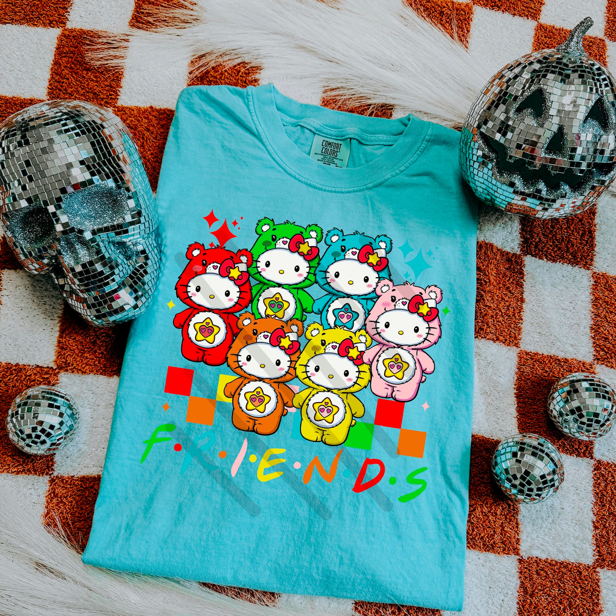 Kitty Friends rainbow 113857 DTF transfer
