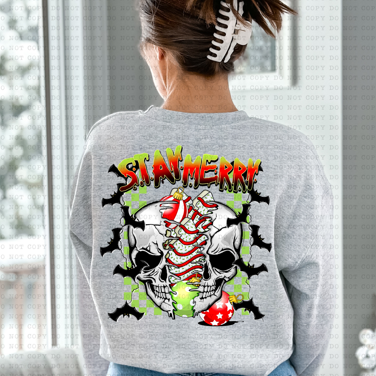 Stay Merry With Bats BACK ONLY 3527 DTF TRANSFER