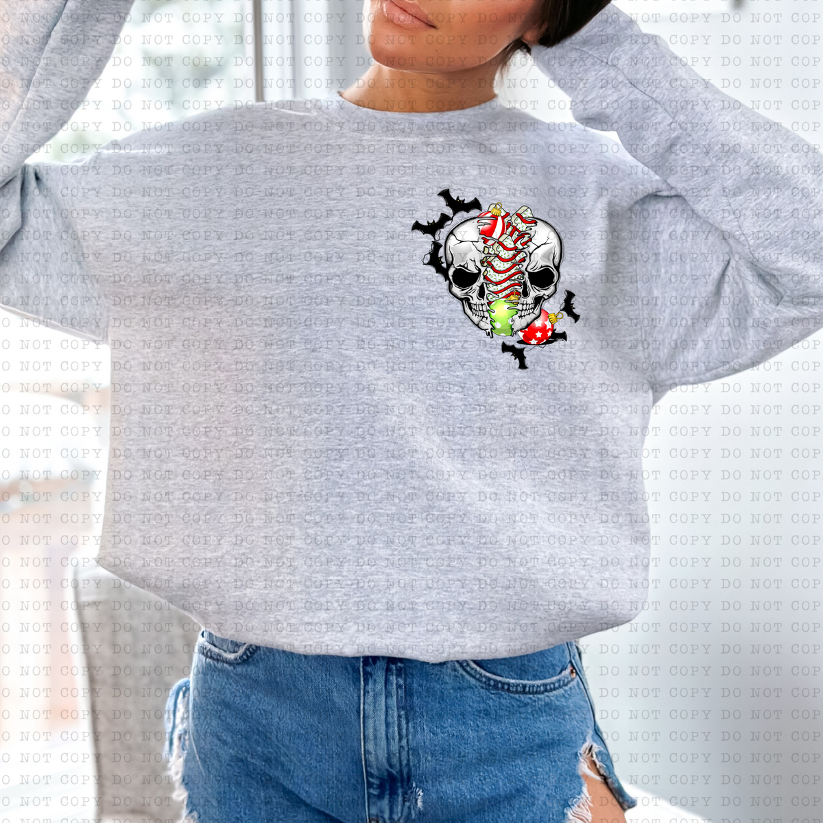 Stay Merry With Bats POCKET ONLY 3528 DTF TRANSFER