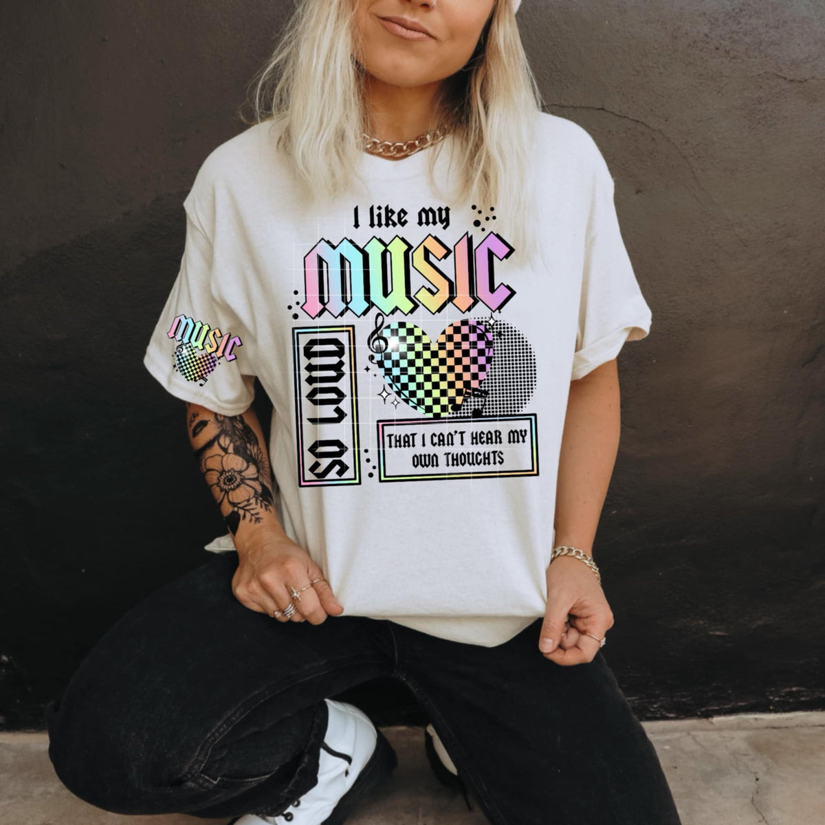 I like my music so loud FRONT BLACK (CSC) 95711 DTF transfer