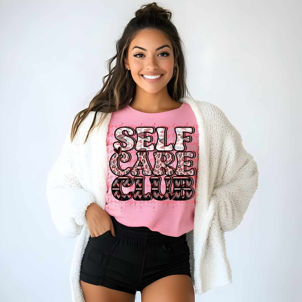 Self care club leopard filled 82250 DTF transfer