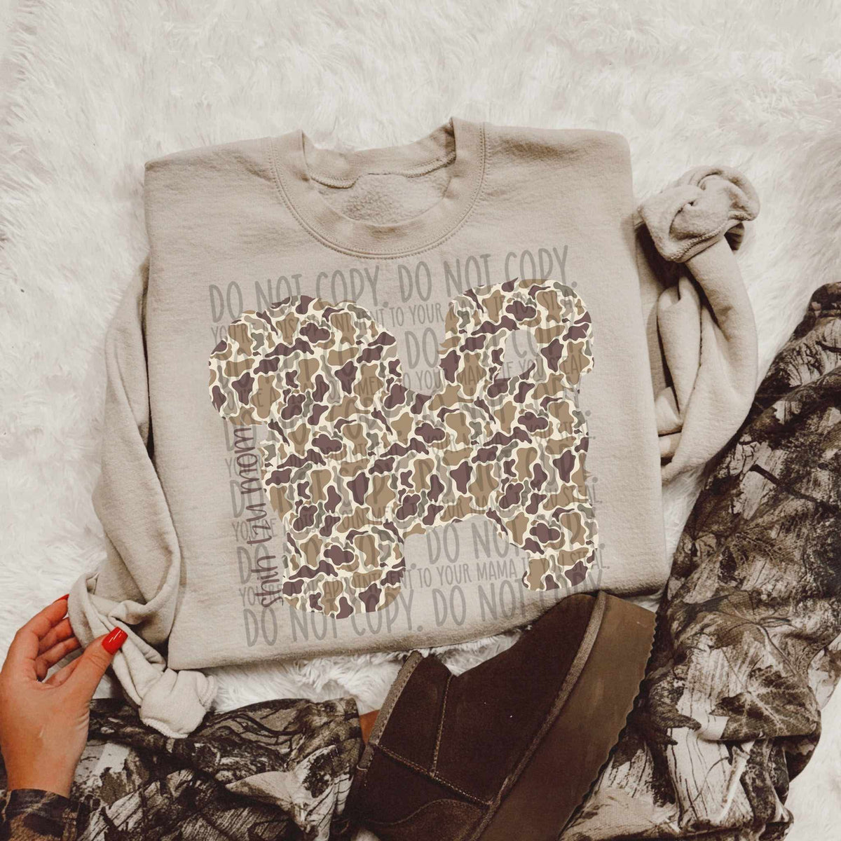 Shih tzu mom CAMO (SWD) DTF transfer